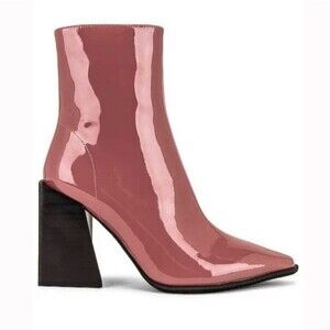 Jeffrey Campbell LA Siren Bootie Dark Rose Patent Ankle Boots Size 8.5